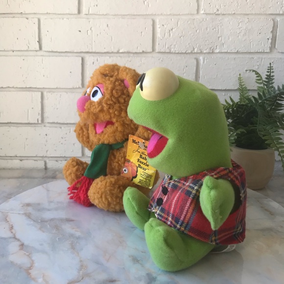Baby Kermit The Frog & Baby Fozzie Bear Muppets 7" McDonalds 1987 Plush Animal - Picture 3 of 13